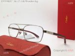 High-end Replica Cartier Santos Silver Eyeglasses Wooden leg EYE00057